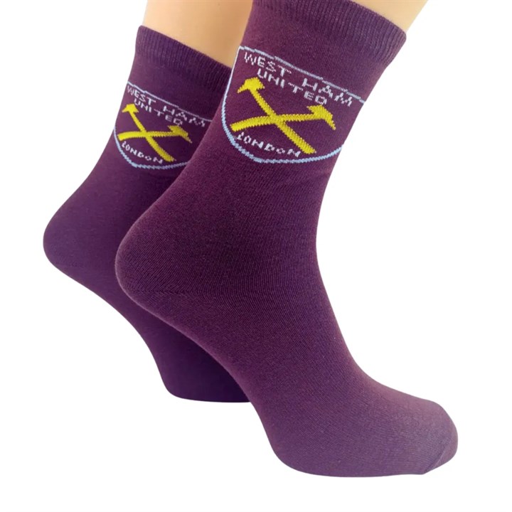 West Ham United FC Claret Crest Socks - Size 4 - 6