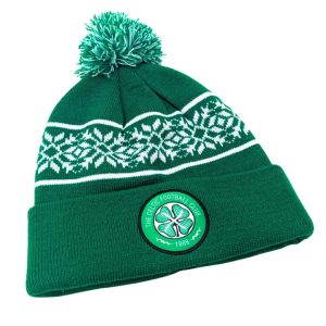 Celtic FC Snowflake Beanie Hat with Pom Pom