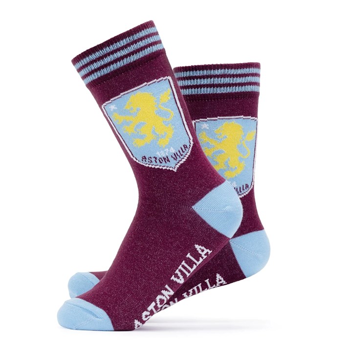 Aston Villa FC Crest Socks - Size 4 - 7