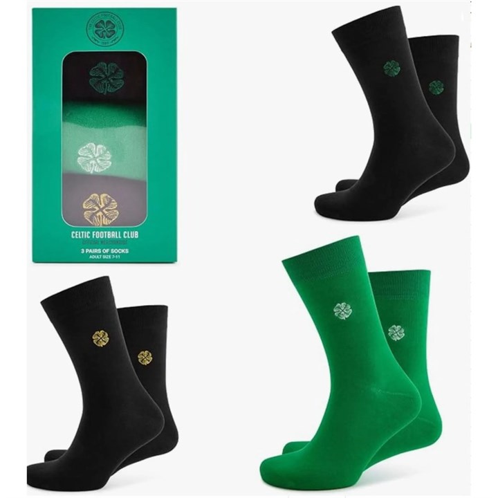 Celtic FC 3 Pack Dress Sock Set - Size 7 - 11