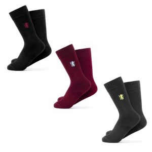 Aston Villa FC 3 Pack Dress Sock Set - Size 7 - 11