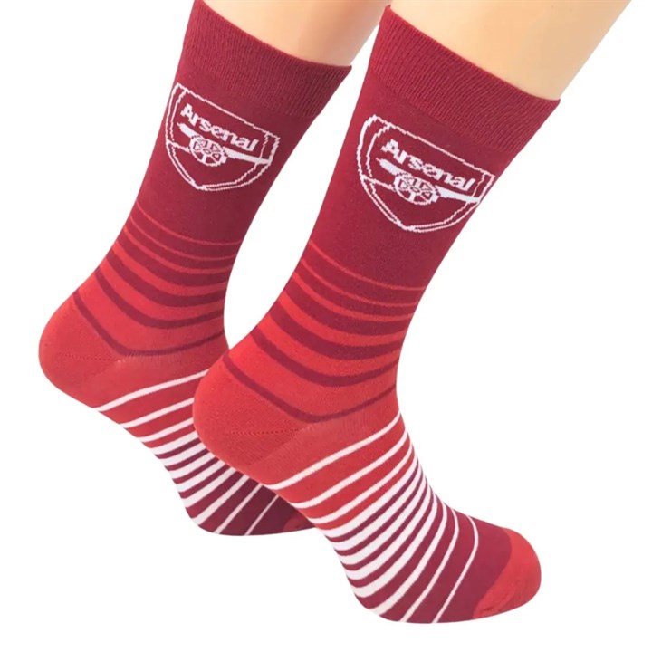 Arsenal FC Crest and Stripes Socks - Size 7 - 11