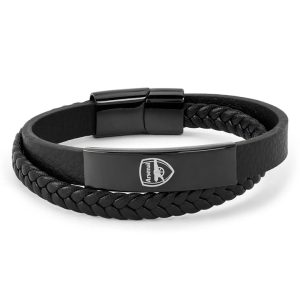 Arsenal FC Leather Engraved Bracelet with Gift Box