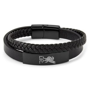 Liverpool FC Engraved Leather Bracelet with Gift Box