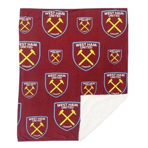 West Ham United FC Sherpa Fleece Blanket